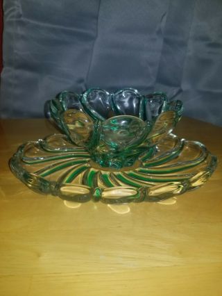 Mikasa Crystal Glass Peppermint Bowl And Plate 2
