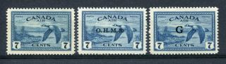 Canada Scott C9,  Co1 & Co2 - Nh - Air Mail & Overprint Officials (. 182)