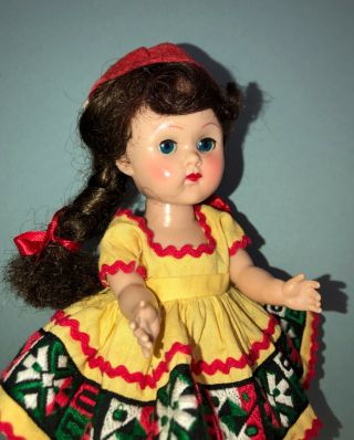 Vintage Vogue Ginny Doll In Her 1956 Medford Tagged Yellow Aztec Dress