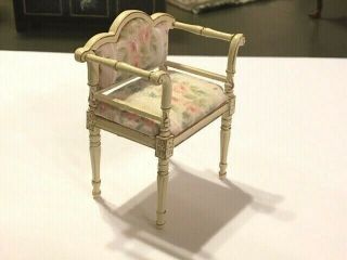 Vintage Bespaq 1:12 Scale Dollhouse Miniature Cream Gold Chair Floral