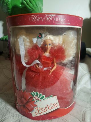 Vintage Mattel Happy Holidays Special Edition 1988 Christmas Barbie (orig Box)