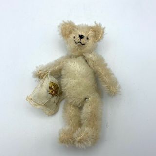 Vintage 5” 5 Way Metal Jointed Mohair Teddy Bear Made In Switzerland
