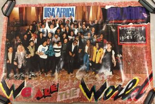 We Are The World Vintage Poster Usa Africa Relief 1985 Lionel Richie Amer Idol