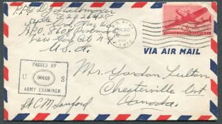 Canada Wwii Era Military Cover " Chesterville,  Ont.  "