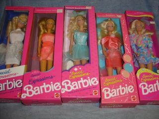 5 Special Expressions Barbie: 1989,  1990,  91 & 92