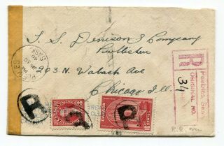 Canada Sask Saskatchewan - Peebles 1940 - Registered Rpo Cover To Chicago Il Usa