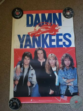 Vintage Damn Yankees Poster 1990 Record Store Promo 24x36