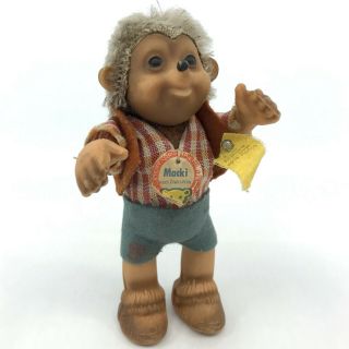 Steiff Macki Hedgehog Boy Doll 12cm 5in Id Button Tags Mohair Rubber 1960s Vtg