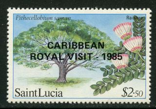 St Lucia 1985 Royal Visit Overprints Set Sc 796 - 802 Nh