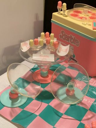 80’s Mattel Barbie Ice Cream Shoppe W/Original Box Furniture & Accessories 3