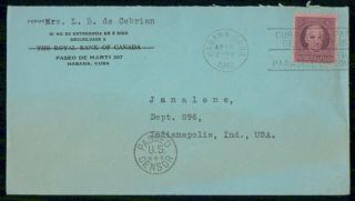 Mayfairstamps Habana 1942 To Indianapolis Indiana Passed Us Censor Cover Wwg6362