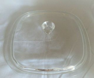 Vtg Corning Ware Square Glass Replacement Lid For 9 " Casseroles Fits A - 2 - B,
