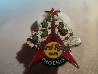 Hard Rock Cafe Pin Phoenix 2006 Happy Holidays Christmas White Tree Red Guitar