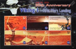 Nasa Viking 1 Mars Lander Spacecraft Exploration Space Stamp Sheet 2006 Dominica