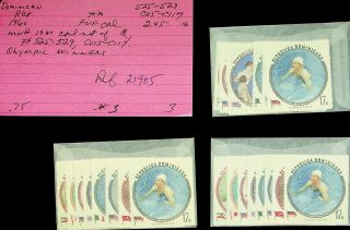 Dominican Republic 1960 Olympic Winners & Flags Complete Set Of 8vx3 Mnh Stamps