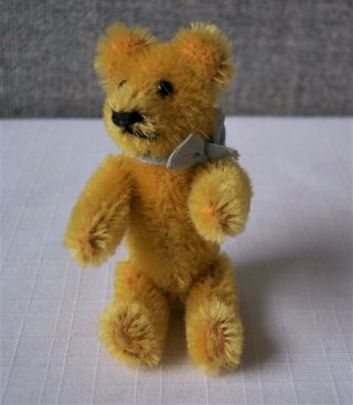 Vintage 3.  5 " Miniature Mohair Jointed Bear,  Steiff?