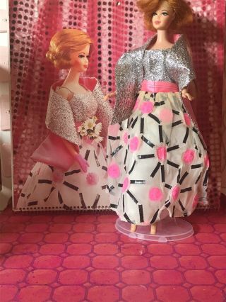 Vintage Barbie Fashion Clothes “fab City” Outfit 1874 Dress & Shawl As - Is
