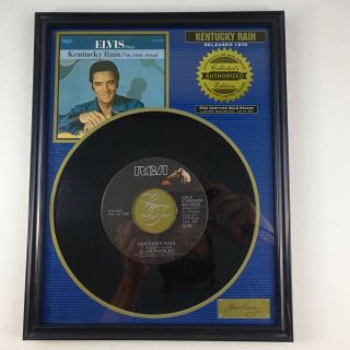 Platinum Plaques Elvis Presley Kentucky Rain Collectors Edition 7 " Framed Record