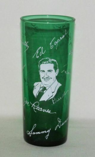 Anchor Hocking Glass Co Forest Green Straight Shell Bill Lowery Iced Tea Tumbler