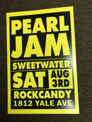 Pearl Jam 1991 Sweetwater Seattle Telephone Pole Cardstock Concert Poster 12x18