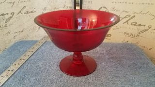 Vintage Ruby Red Depression Glass Compote/candy Dish
