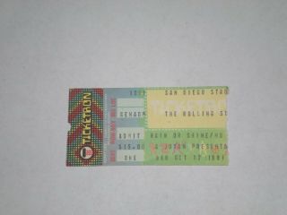 The Rolling Stones Concert Ticket Stub 1981 - Tattoo You Tour - San Diego,  Ca