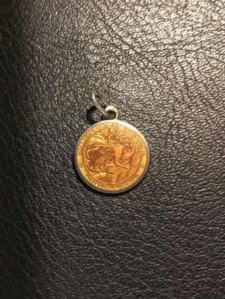 Gold Roman Coin Pendant 1/2 Inch Diameter