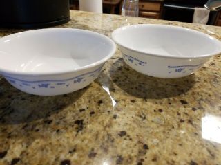 Set of 2 Corelle MORNING BLUE Flower White Soup Cereal Salad Bowl 6 - 1/4 