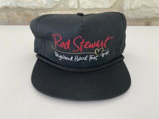 Vtg Rod Stewart Concert Vagabond Heart Tour 1991 - 92 Snapback Hat Cap Nos