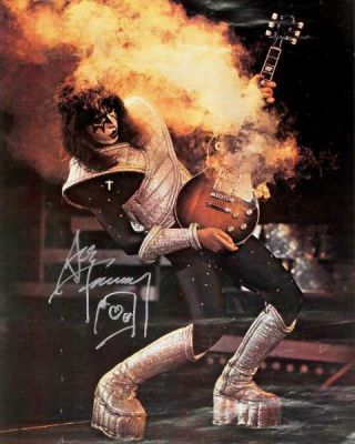 Reprint - Ace Frehley Kiss Guitar Signed 8 X 10 Glossy Photo Poster Rp