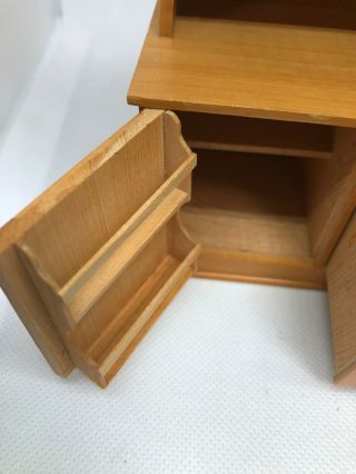 Dollhouse Miniature Rare Hoosier Cabinet w Bread and Knife Drawer Flour Sifter 3