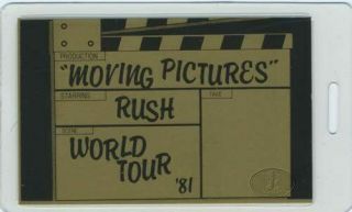 Rush Moving Pictures 1981 Tour - Laminated Backstage Pass - Neil Peart Geddy Lee