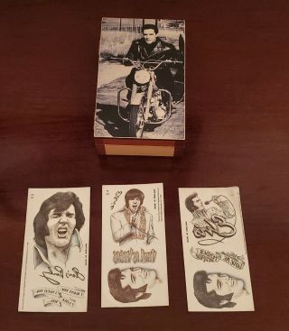 Elvis Presley Wooden Trinket Box With Roustabout Photo And 3 Vintage Tattoos