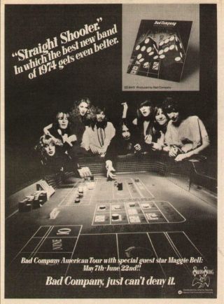 1975 Bad Company " Straight Shooter " Album Promo Ad