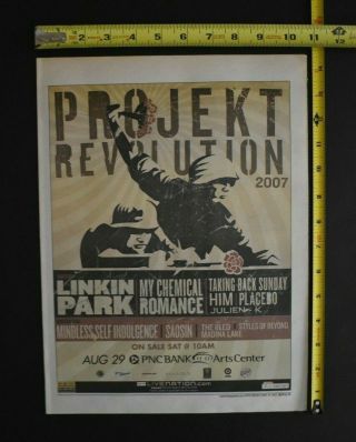 Linkin Park 2007 Projekt Revolution Concert Ad My Chemical Romance