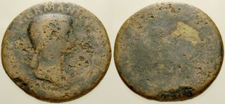 039.  Roman Bronze Coin.  Agrippina Sr.  Ae - Sestertius.  Rome.  Large Sc