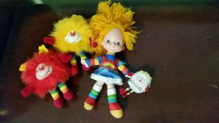 Vintage Rainbow Brite 10” Doll 1983 Hallmark Plus Sprites 1 Red 1 Yellow