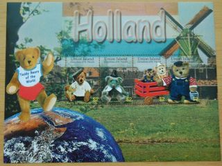 Teddy Bears Of The World Holland Union Island St Vincent Stamp Sheet Mnh