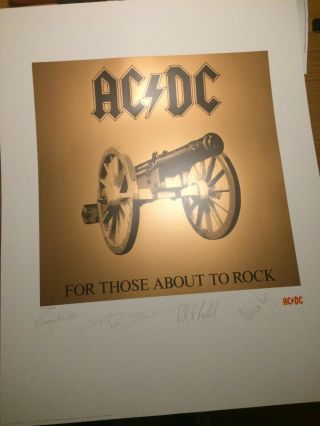Acdc For Those About To Rock Album Art Lithograph Print Angus Young 2276/2500