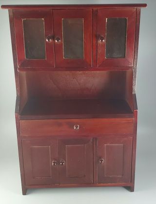 Queens Treasures 18 " Doll Kitchen Wooden Hutch For American Girl Furniture