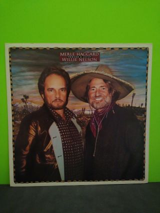 Merle Haggard Willie Nelson Poncho & Lefty Lp Flat Promo 12x12 Poster