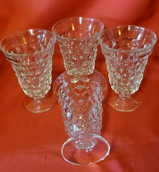 Set 4 Vintage Fostoria American 10 Oz Flared Footed Iced Tea Glasses
