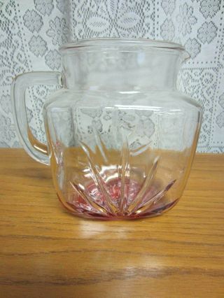 Vintage Federal Pressed Clear Glass Juice Pitcher With Star On Bottom In Red