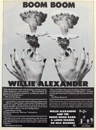 Velvet Underground Willie Alexander Boom Boom Band 1978 Promo Photo & Ads