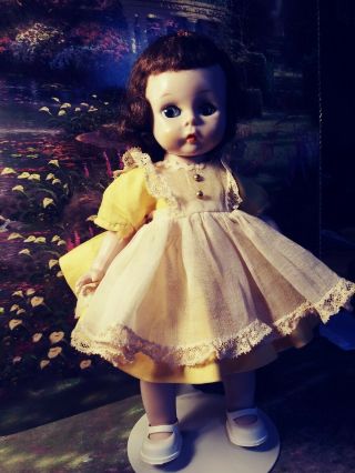 Vintage Slw Madame Alexander Alexanderkins Doll Wearing Tagged Yellow Dress 8 "