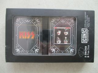 Kiss Rock Band Set Of 2 Licensed Poker Card Decks And Five Dice Iconic