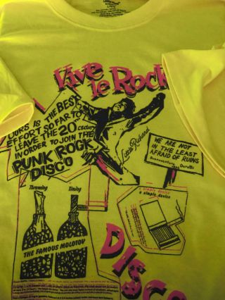Vive Le Rock Yellow T - Shirt Size L Sex Pistols Punk Little Richard 1977 Unworn