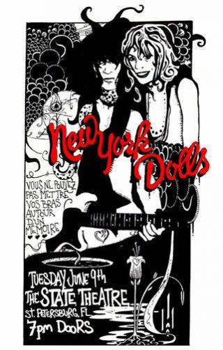 York Dolls Concert Gig Poster Signed D Classic Punk Rock Fl Johnny Thunders