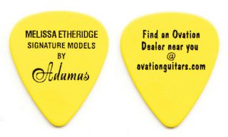 Melissa Etheridge Ovation Promotional Yellow Guitar Pick