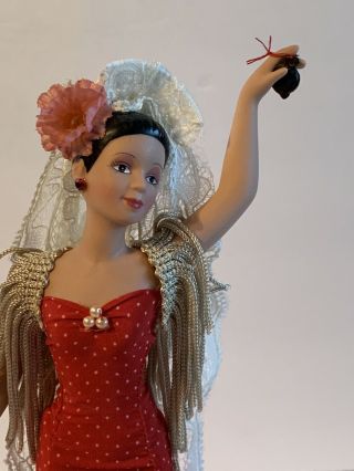 Vintage Marin Chiclana Spanish Porcelain Flamenco Dancer Doll with Castanets 2